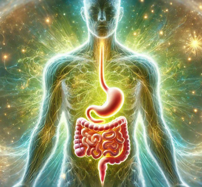 Digestive system and colon health illustration